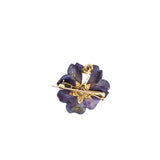 Tiffany & Co. Antique 14kt Gold, Purple Enamel Flower Pendant Brooch with Diamond