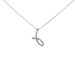 Pre-Owned Tiffany & Co. 925 Sterling Elsa Peretti Letter J Pendant Necklace 2.5g 16" inch