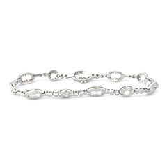 18K White Gold Custom Circle Vintage Style Bracelet with 2CT G SI1 Round Diamonds