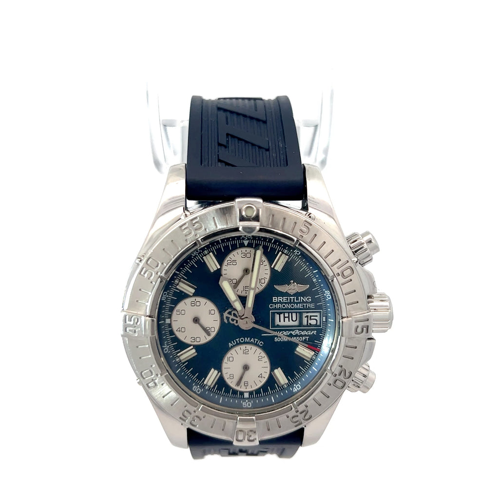 Pre-owed Breitling Super Ocean Stainless Steel Chronograph Watch