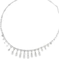 18k White Gold 4.15ct E VS2 Baguette/ 5.50ct E VS2 Round Diamond Tiara Necklace