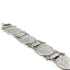 Pre-owned Konstantinos 925 Sterling Silver/ 18k Yellow Gold Oval Shape and Round Shape Topaz Bracelet