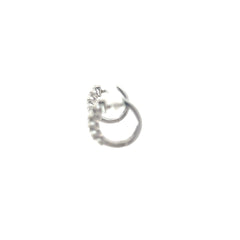 14k White Gold .35ct G VS2 Round Diamond Hoop Earrings 1/2" inch
