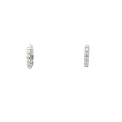 14k White Gold .35ct G VS2 Round Diamond Hoop Earrings 1/2" inch