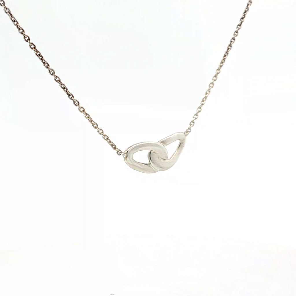 Pre-Loved 18k White Gold and Sterling Silver Ippolita Interlocking Necklace 18" inch