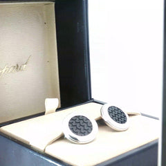 Pre-Loved Chopard Stainless Steel and Rubber Cuff Links