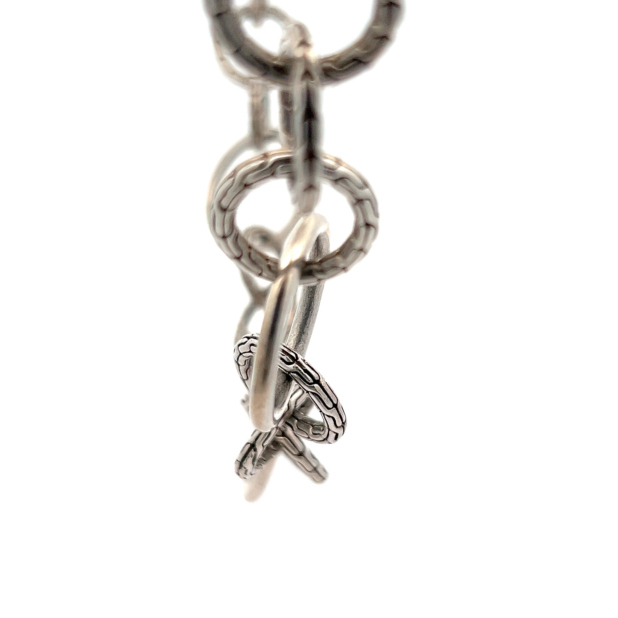 Pre-Owned John Hardy Sterling Silver Graduated Circles Toggle Clasp Necklace 18.5 Inch 52.1 dwt (Rare)