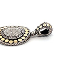 Pre-owned John Hardy Sterling Silver and 18k Yellow Gold with .25ct Round Diamond Dot Pendant 9.2 dwt (Rare)qa