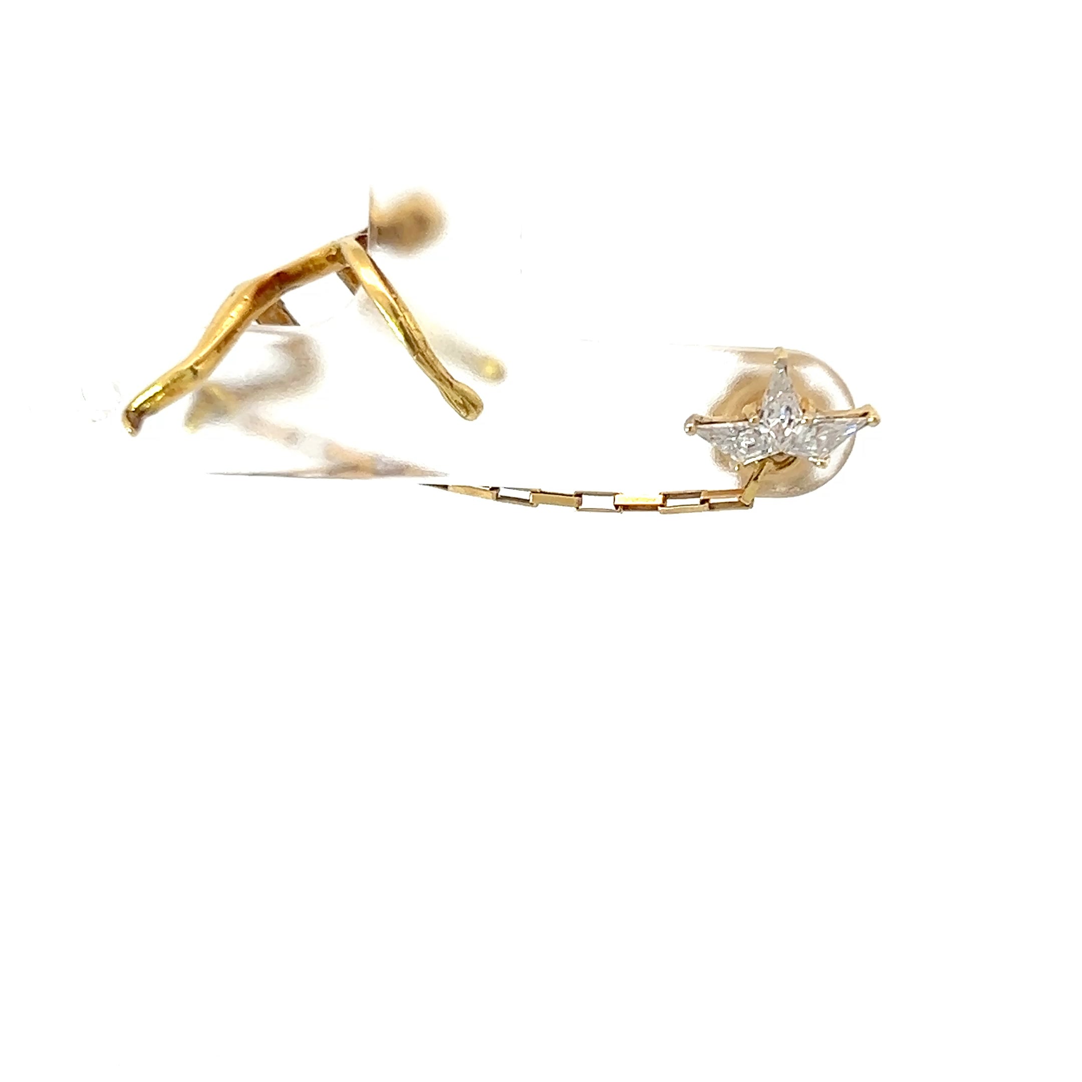 18k Yellow Gold Mountain Climber Cuff Earring