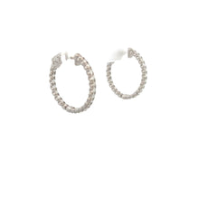 14k White Gold 2.00ct G VS2 Round Diamond Inside/Outside Hoop Earrings