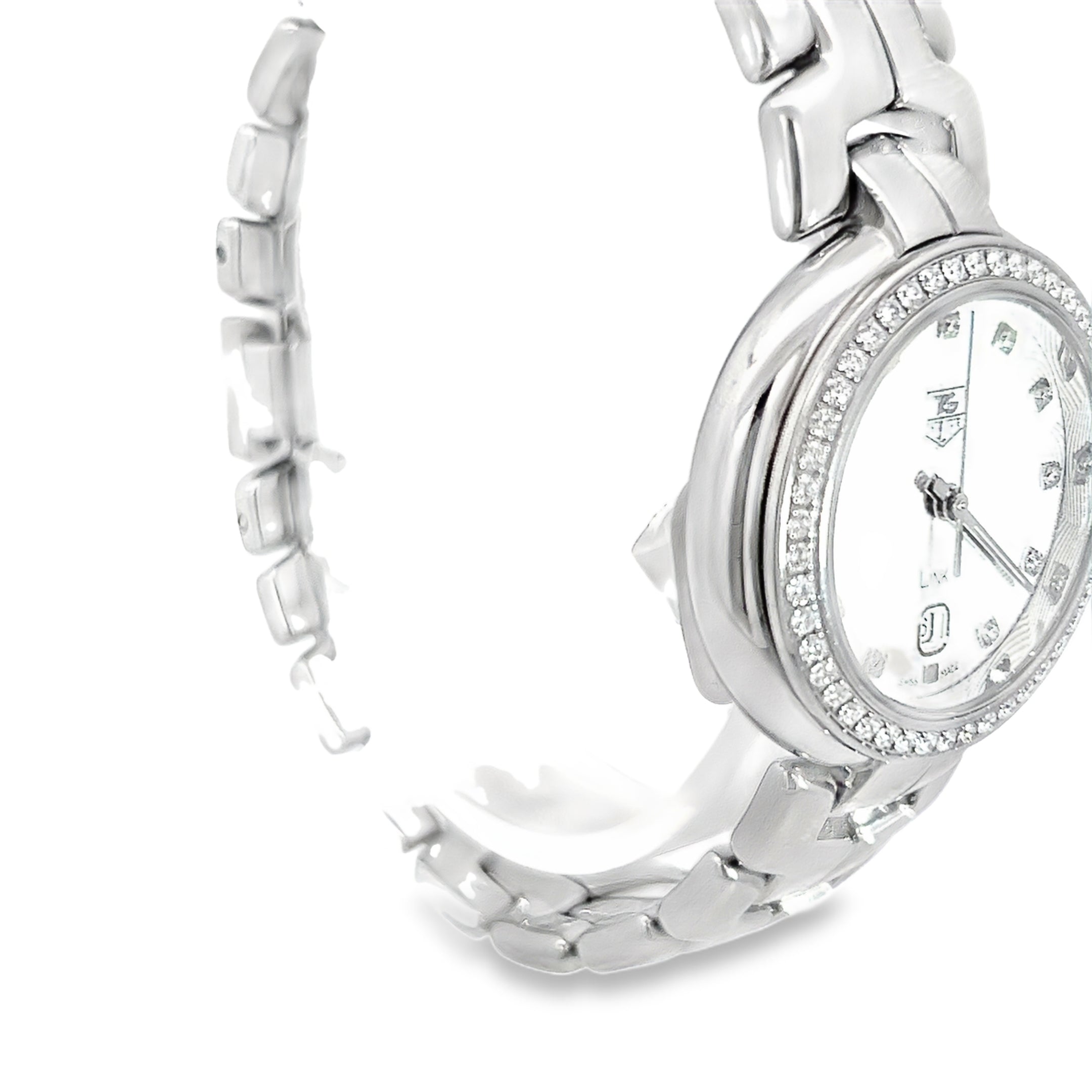 Pre-Owned Tag Heuer Link/ 11 Hour Mark Diamonds and Diamond Bezel / 34mm/ Stainless Steel/ Date  Watch