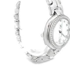 Pre-Loved Tag Heuer Link/ 11 Hour Mark Diamonds and Diamond Bezel / 34mm/ Stainless Steel Watch