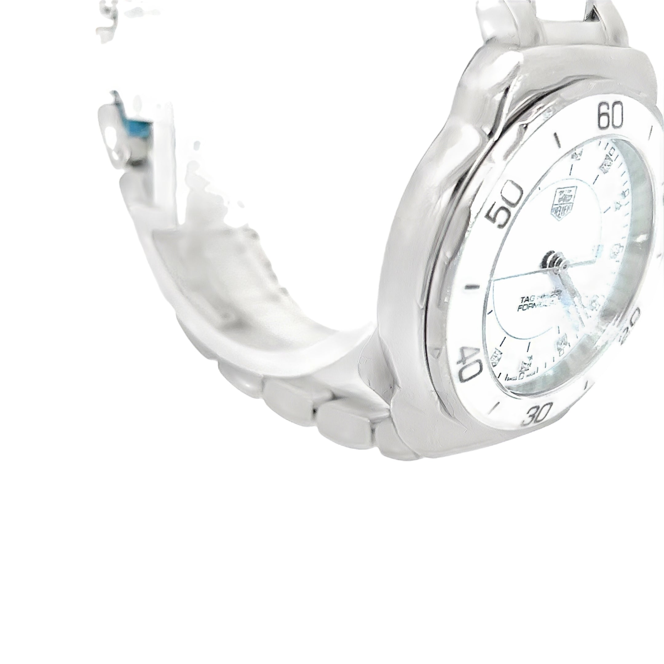 Pre-Owned Tag Heuer Formula 1 Watch /.09ct I SI2 (12) Round Diamond 12 Hour Mark Diamond/ 32mm/ White Dial/ Stainless Steel/ Date