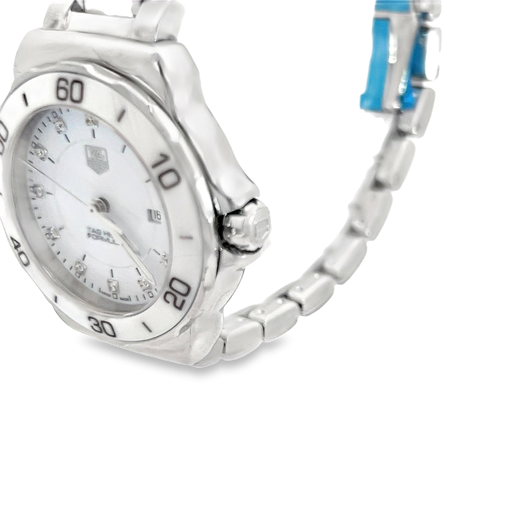 Pre-Owned Tag Heuer Formula 1 Watch /.09ct I SI2 (12) Round Diamond 12 Hour Mark Diamond/ 32mm/ White Dial/ Stainless Steel/ Date