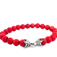 Pre-Loved David Yurman Red Coral Beaded Bracelet 8"inch