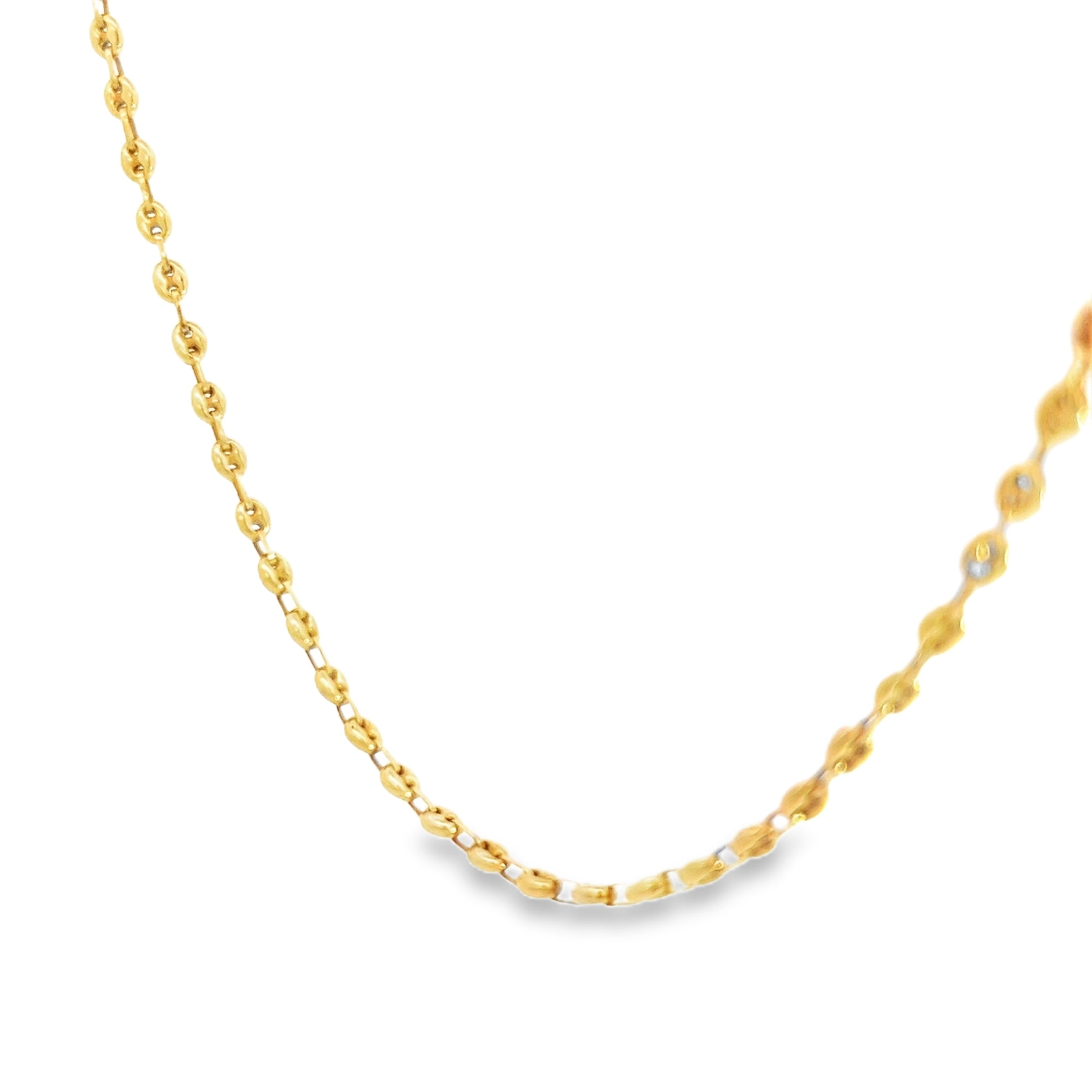 18k Yellow Gold Puff Gucci Necklace 7.1 Gram 16"inch