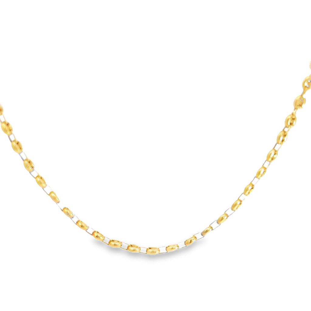 18k Yellow Gold Puff Gucci Necklace 7.1 Gram 16"inch