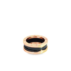 Pre-Loved 18k Rose Gold and Ceramic 3 Row B Zero Bulgari Ring