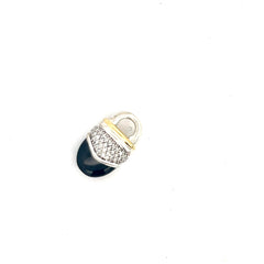 Pre-Loved David Yurman Sterling Silver/ 18k Yellow Gold Onyx and Diamond Acorn Pendant