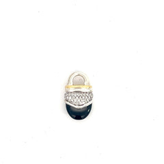 Pre-Loved David Yurman Sterling Silver/ 18k Yellow Gold Onyx and Diamond Acorn Pendant