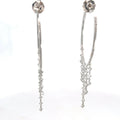 18k White Gold 2.75ct G VS2 Round Rose Cut Diamond / 1.00ct G VS2 Round Diamond Inside / Out Dangle Hoop Earrings