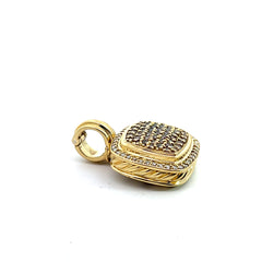 Pre-Loved David Yurman 18k Yellow Gold 1.85ct Round Champagne and Round Diamond Total Weight Albion Pave Pendant
