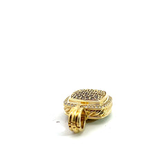 Pre-Loved David Yurman 18k Yellow Gold 1.85ct Round Champagne and Round Diamond Total Weight Albion Pave Pendant