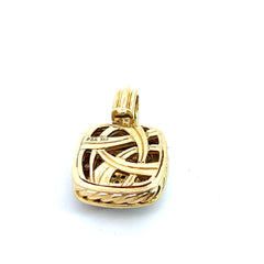 Pre-Loved David Yurman 18k Yellow Gold 1.85ct Round Champagne and Round Diamond Total Weight Albion Pave Pendant