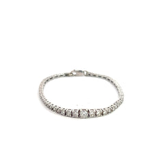 14k White Gold 2.00ct G VS2 Round Diamond Baby Graduated Tennis Bracelet 5.5" inch Long