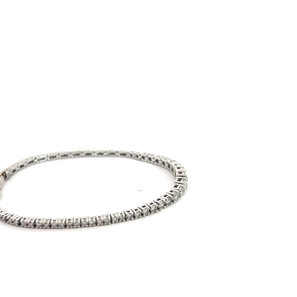 14k White Gold 2.00ct G VS2 Round Diamond Baby Graduated Tennis Bracelet 5.5" inch Long