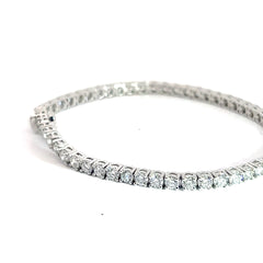Platinum 6.00ct E VS2 Round Diamond Tennis  Bracelet 7" inch