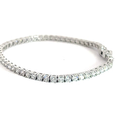 Platinum 6.00ct E VS2 Round Diamond Tennis  Bracelet 7" inch