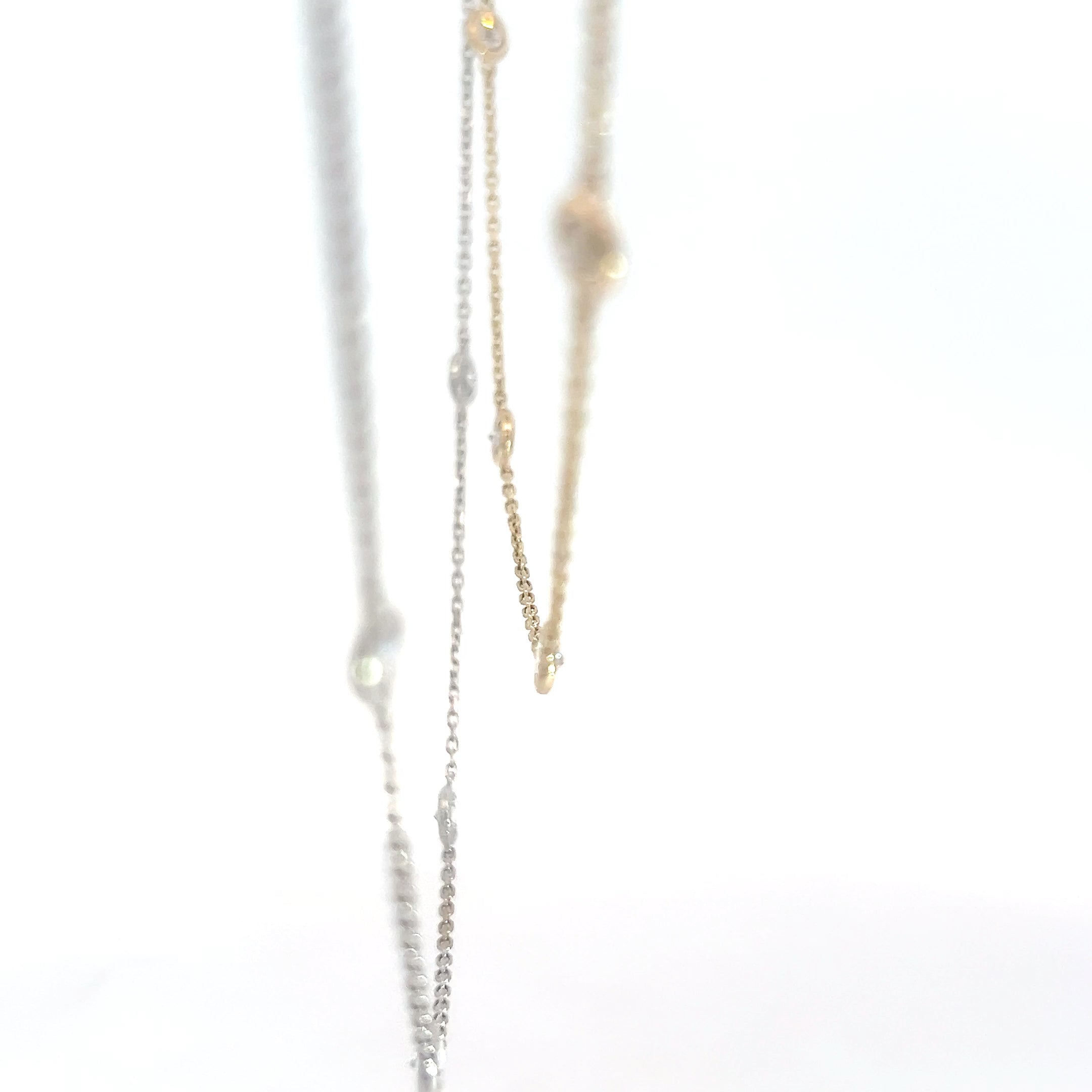 14k Yellow / White Gold 1.92ct G/H VS2 / SI1 Round Diamond by the Yard Necklace