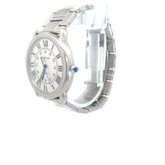 Pre-Loved Cartier Ronde Solo White Dial Stainless with Blue Sapphire Crystal Watch  Reference #WSRN0012