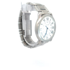 Pre-Loved Cartier Ronde Solo White Dial Stainless with Blue Sapphire Crystal Watch  Reference #WSRN0012
