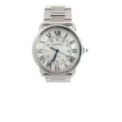 Pre-Loved Cartier Ronde Solo White Dial Stainless with Blue Sapphire Crystal Watch  Reference #WSRN0012