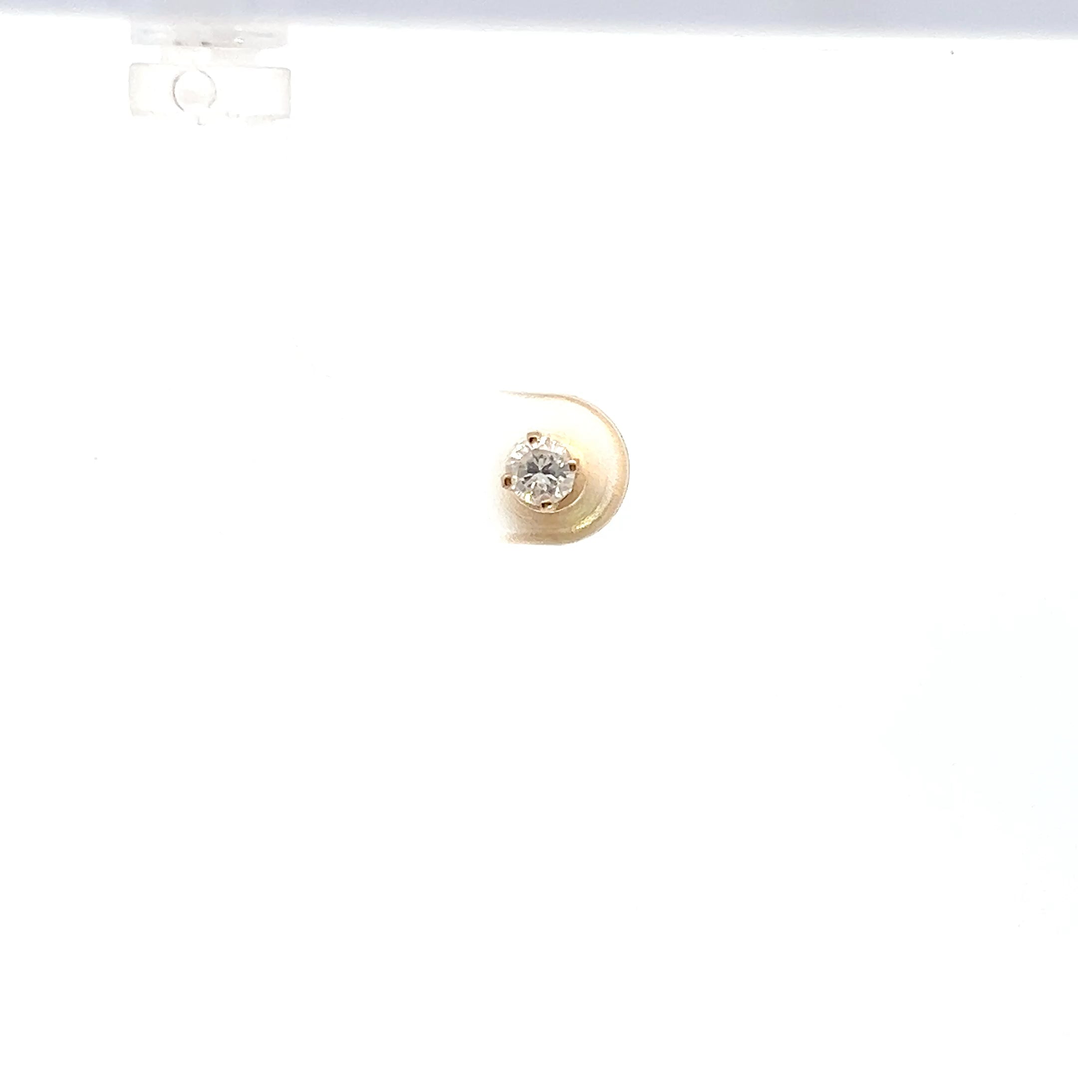 14k Yellow Gold .15ct H SI1 Round Single Diamond Stud Earring