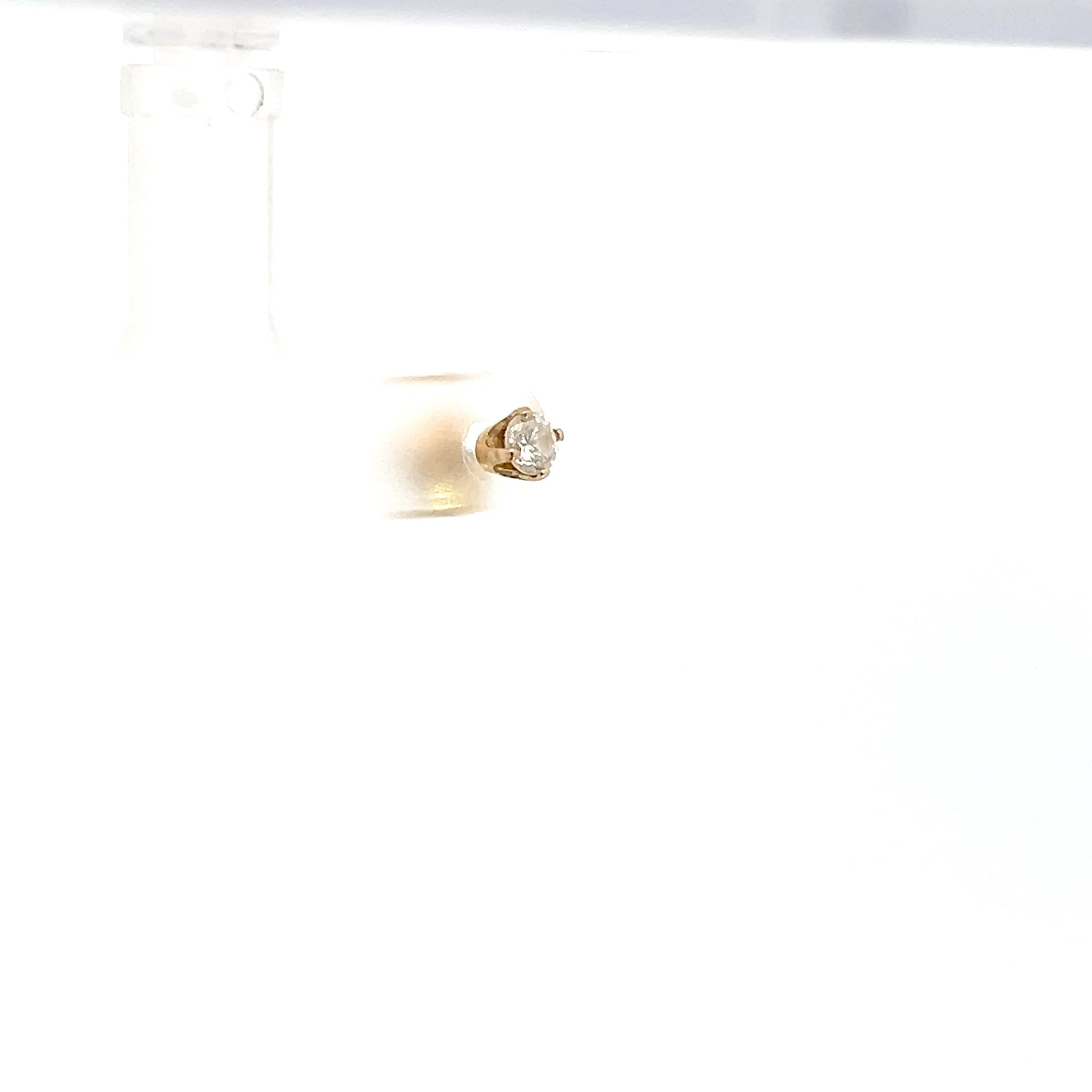 14k Yellow Gold .15ct H SI1 Round Single Diamond Stud Earring