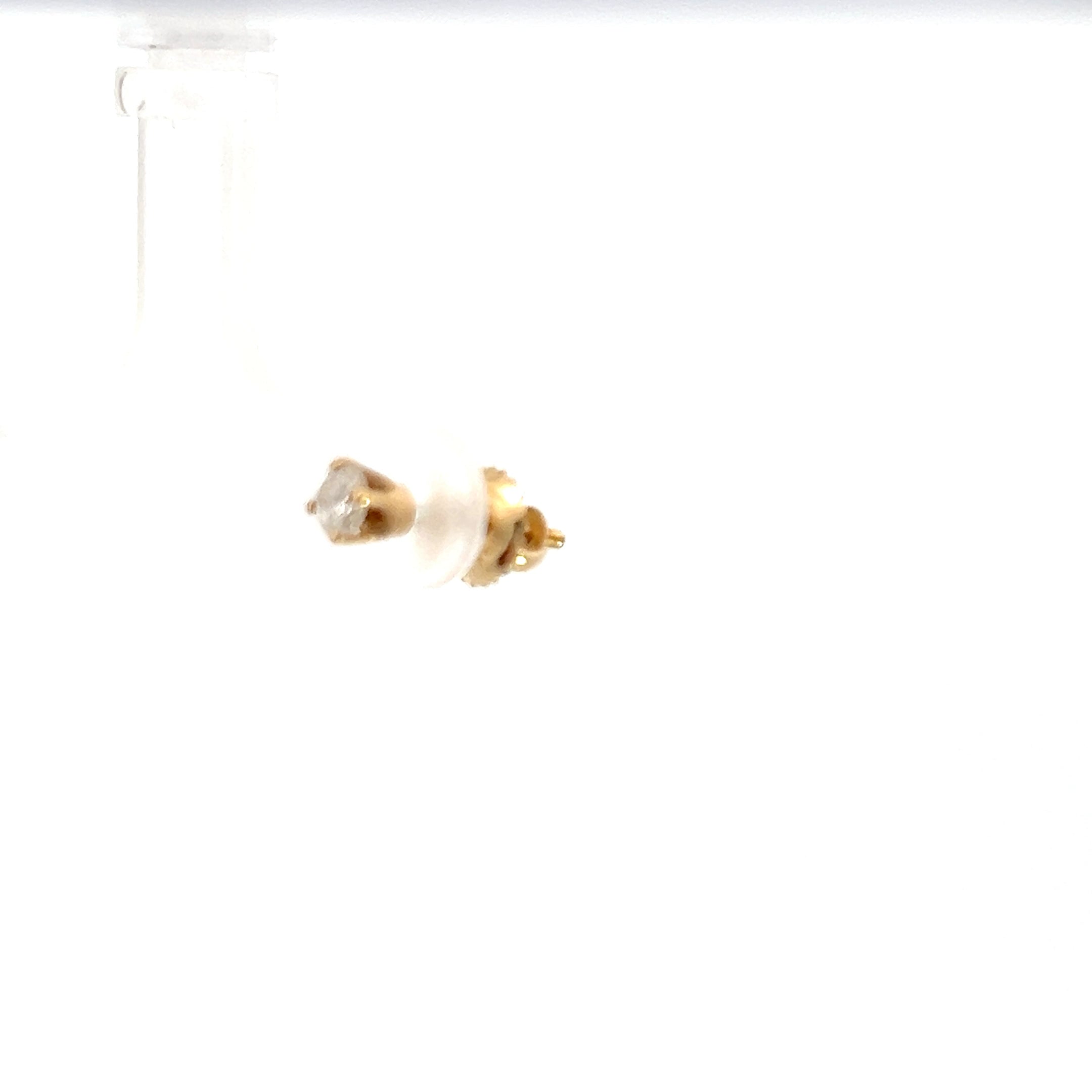 14k Yellow Gold .15ct H SI1 Round Single Diamond Stud Earring