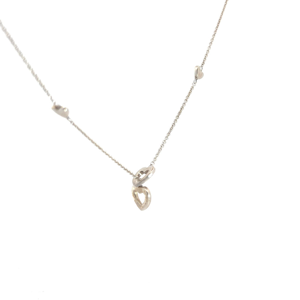 Pre-Loved Tiffany & Co. Heart Link Lariat Necklace 18" inch 925 Silver
