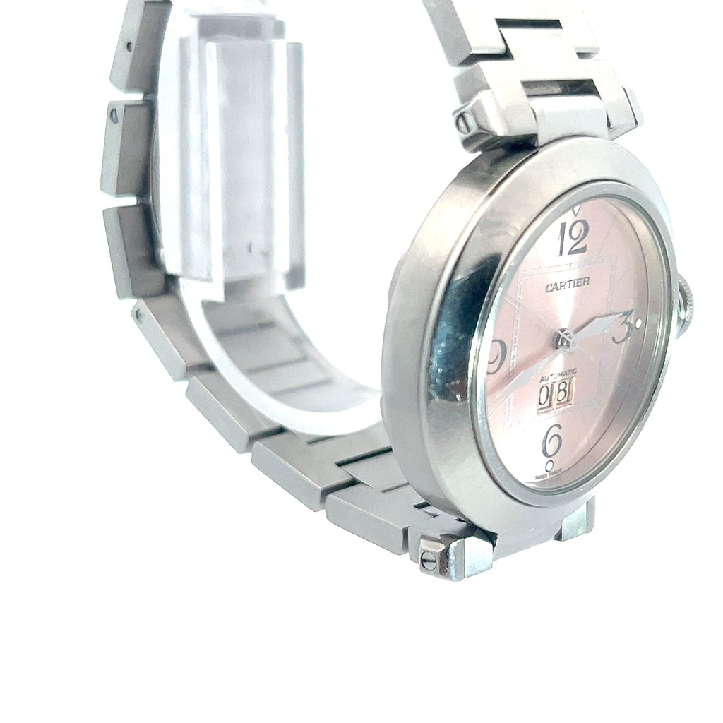 Pre-Owned Cartier Pink Dial Stainless Steel Pasha Automatic 35mm Watch