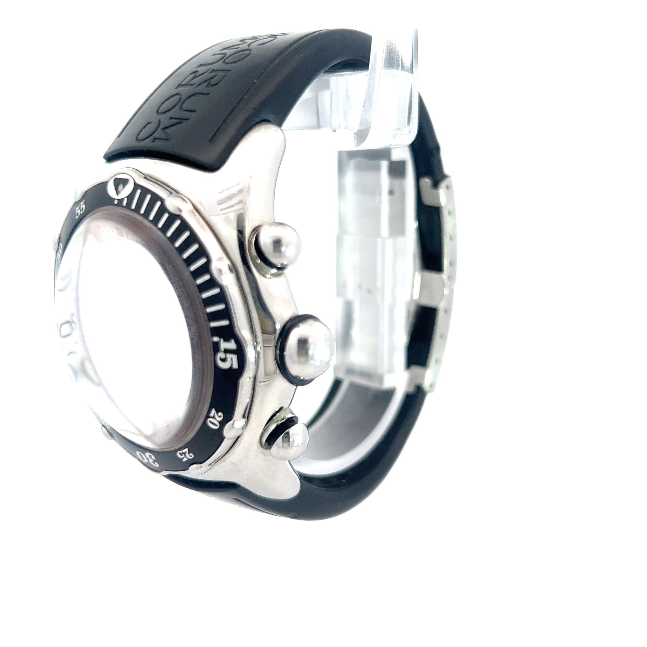 Pre-Owned Corum Bubble Watch /White Dial / Automatic/ Black Rubber Band /Year 2000