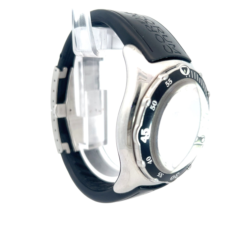 Pre-Owned Corum Bubble Watch /White Dial / Automatic/ Black Rubber Band /Year 2000