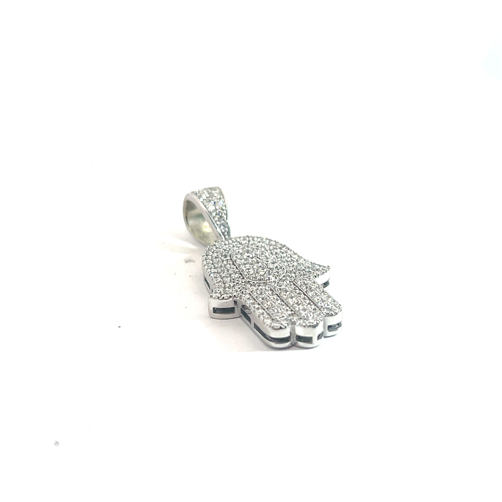 14k White Gold 1.50ct G VS2 Round Diamond Khamsa Pendant