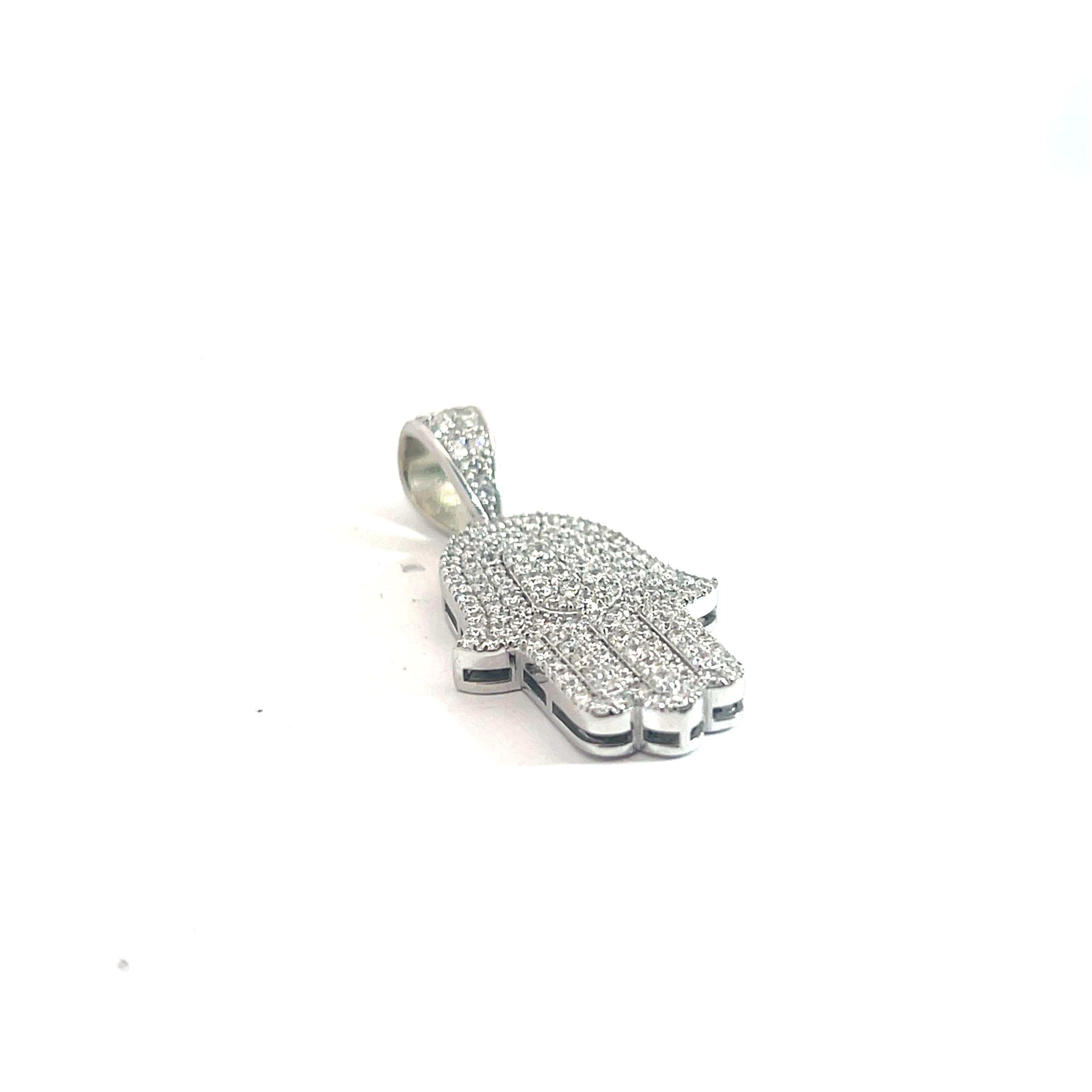 14k White Gold 1.50ct G VS2 Round Diamond Khamsa Pendant