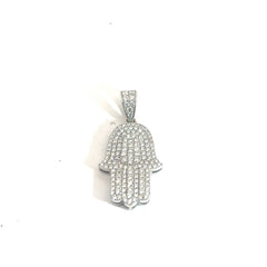 14k White Gold 1.50ct G VS2 Round Diamond Khamsa Pendant