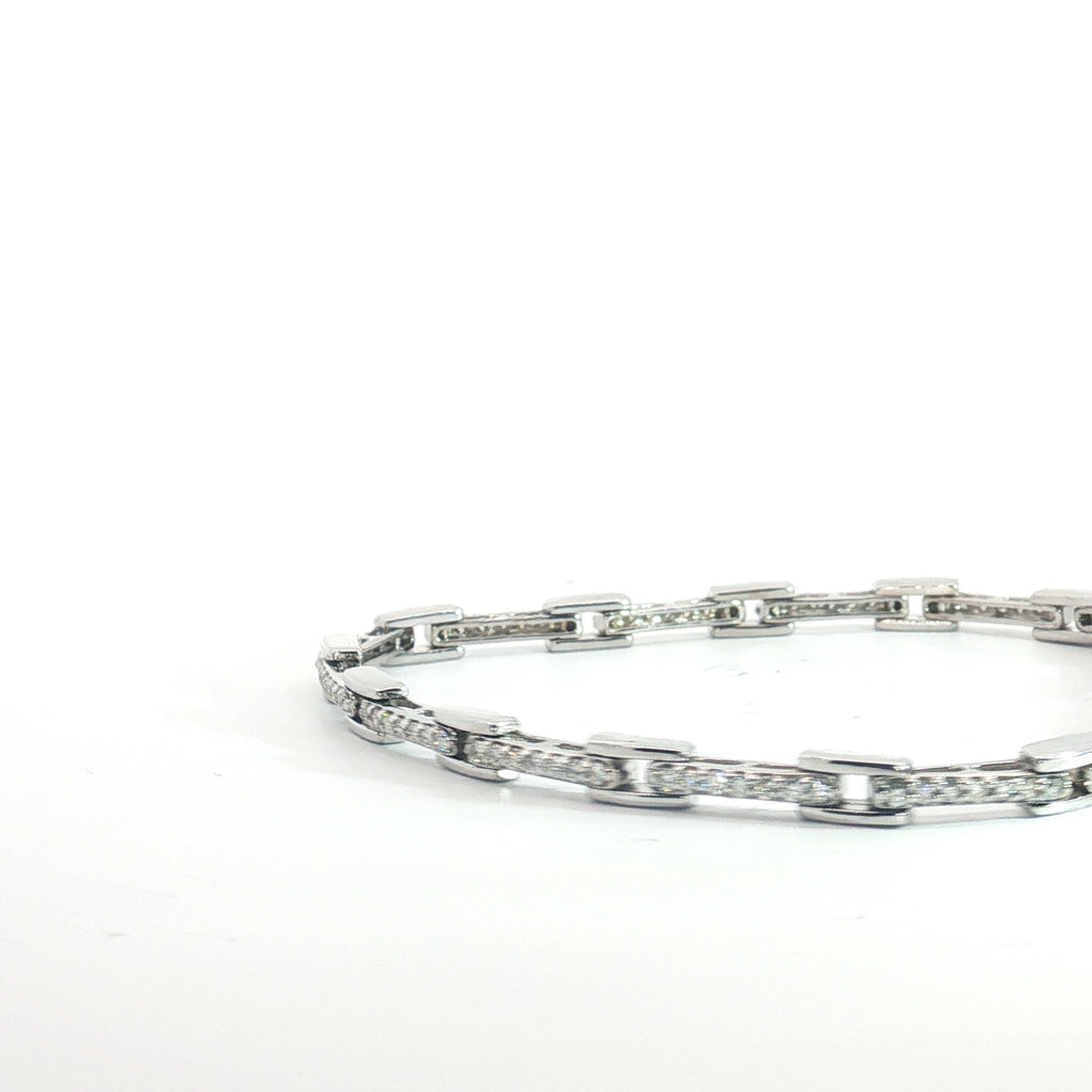 14k White Gold 1.00ct G SI1 Round Diamond Bracelet
