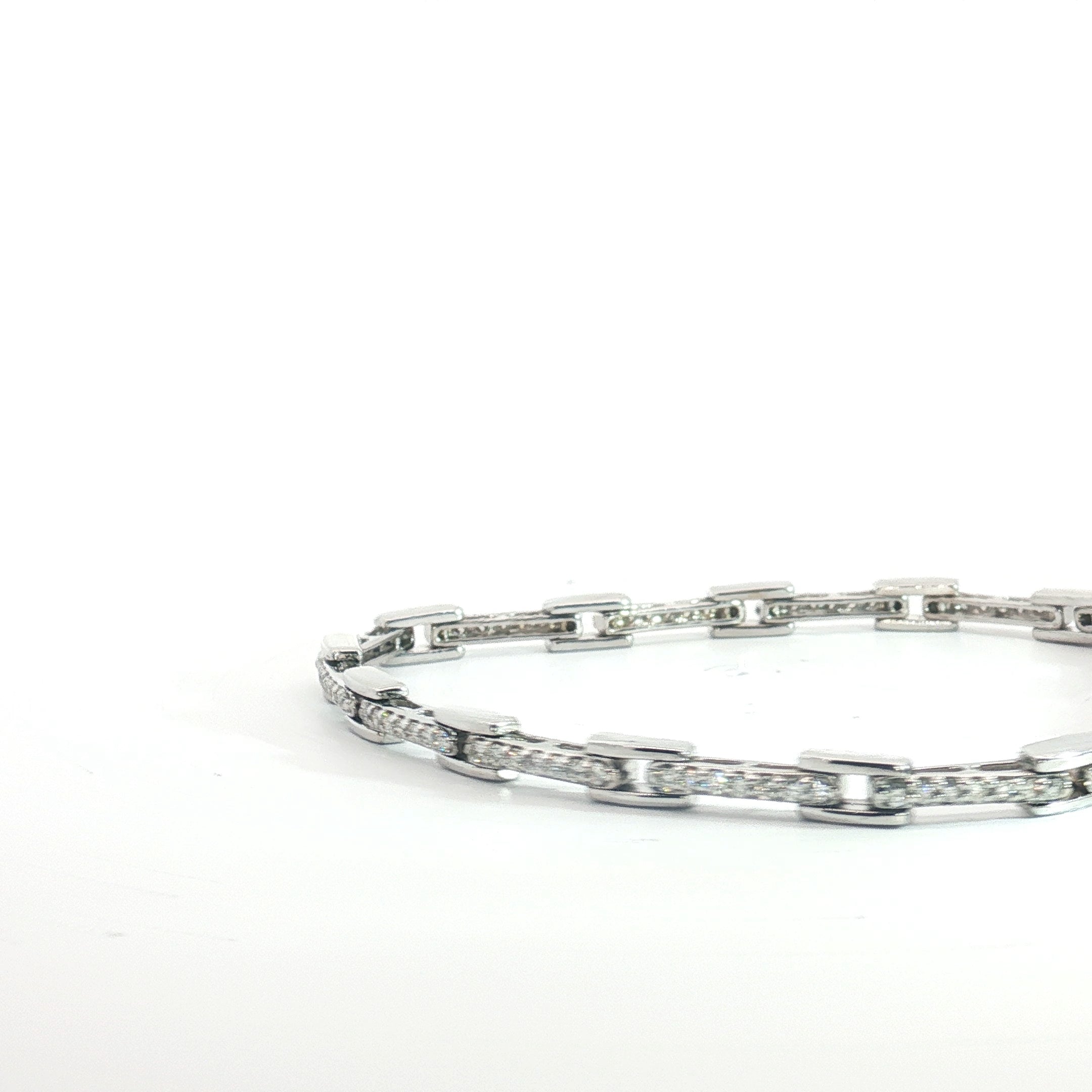 14k White Gold 1.00ct G SI1 Round Diamond Bracelet