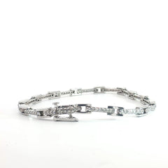 14k White Gold 1.00ct G SI1 Round Diamond Bracelet