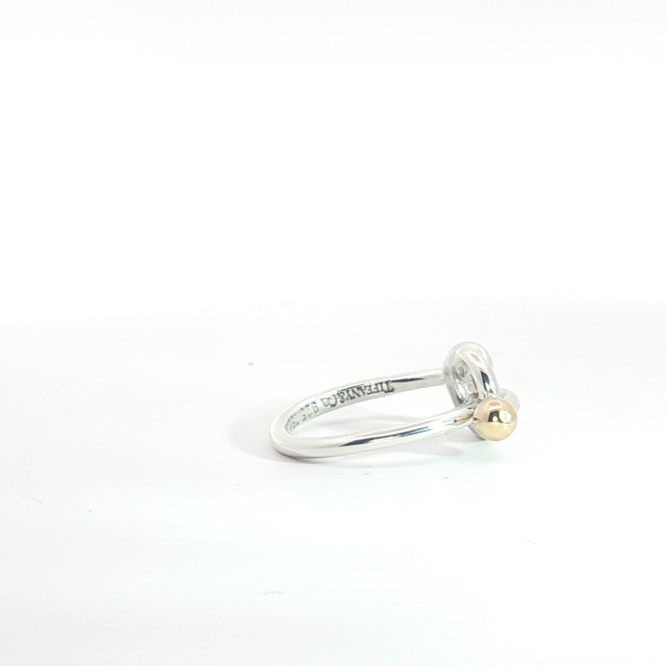 Pre-Loved Tiffany & Co. Love Knot Sterling Silver and 18k Yellow Gold Size 5 3/4